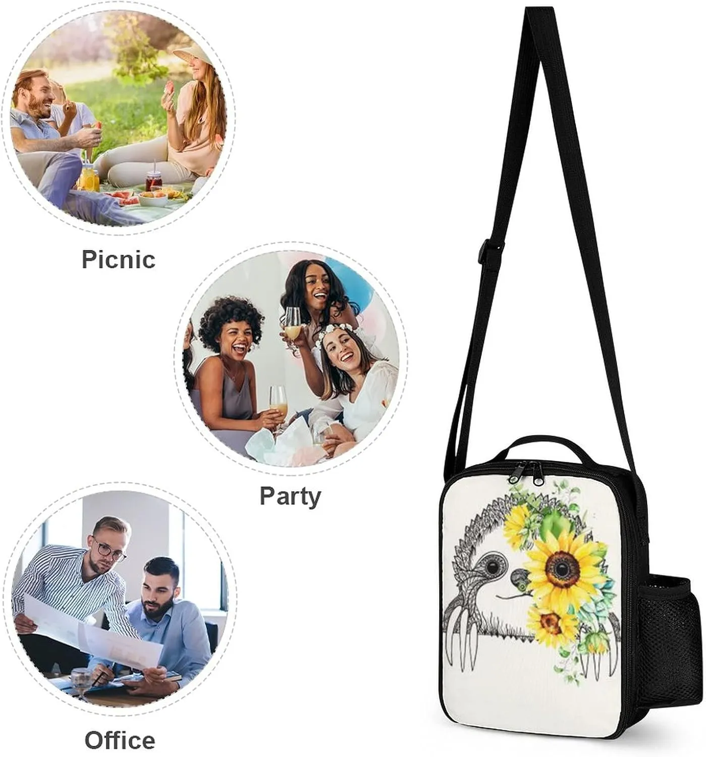 Delerain Sloth 3 Pcs Backpack Set for Kids Lunch Box Pencil Case