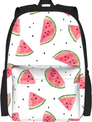 Delerain Watermelon Slices Kids Backpack School Book Bag Travel Daypack Shoulder Bag 16 Inch Plus Lightweight Laptop Bag for 1-6th Grade Boys Girls Back to School