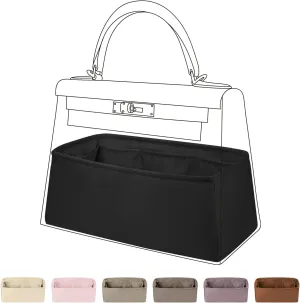 DGAZ Bag Organizer Insert For Kelly pochette/mini II /20/25/28/32/35/40/42/45 Bags, Silk Purse Organizer, Simplicity Handbag & Tote Organizer(Black,KL28 Sellier)
