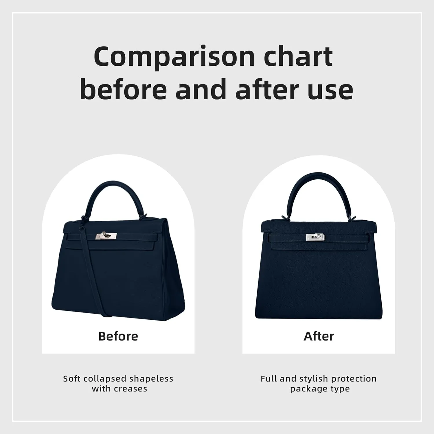 DGAZ Bag Organizer Insert For Kelly pochette/mini II /20/25/28/32/35/40/42/45 Bags, Silk Purse Organizer, Simplicity Handbag & Tote Organizer(Blue nuit,miniKelly1)