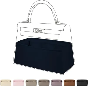 DGAZ Bag Organizer Insert For Kelly pochette/mini II /20/25/28/32/35/40/42/45 Bags, Silk Purse Organizer, Simplicity Handbag & Tote Organizer(Blue nuit,miniKelly1)