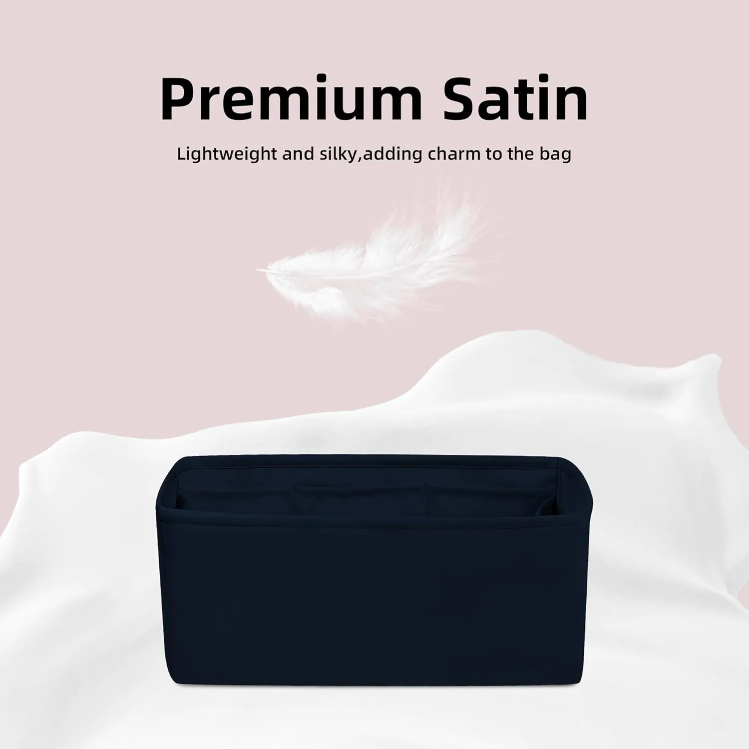DGAZ Bag Organizer Insert For Kelly pochette/mini II /20/25/28/32/35/40/42/45 Bags, Silk Purse Organizer, Simplicity Handbag & Tote Organizer(Blue nuit,miniKelly1)