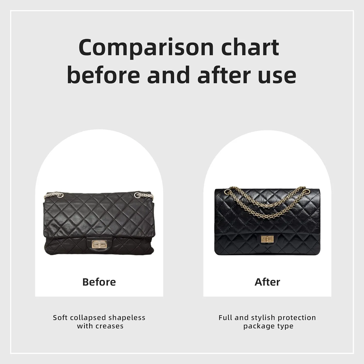 DGAZ Custom Purse Organizer or Pillow Insert For Chanel 2.55 Bags, Silky Smooth Bag Organizer, Luxury Handbag & Tote Shaper