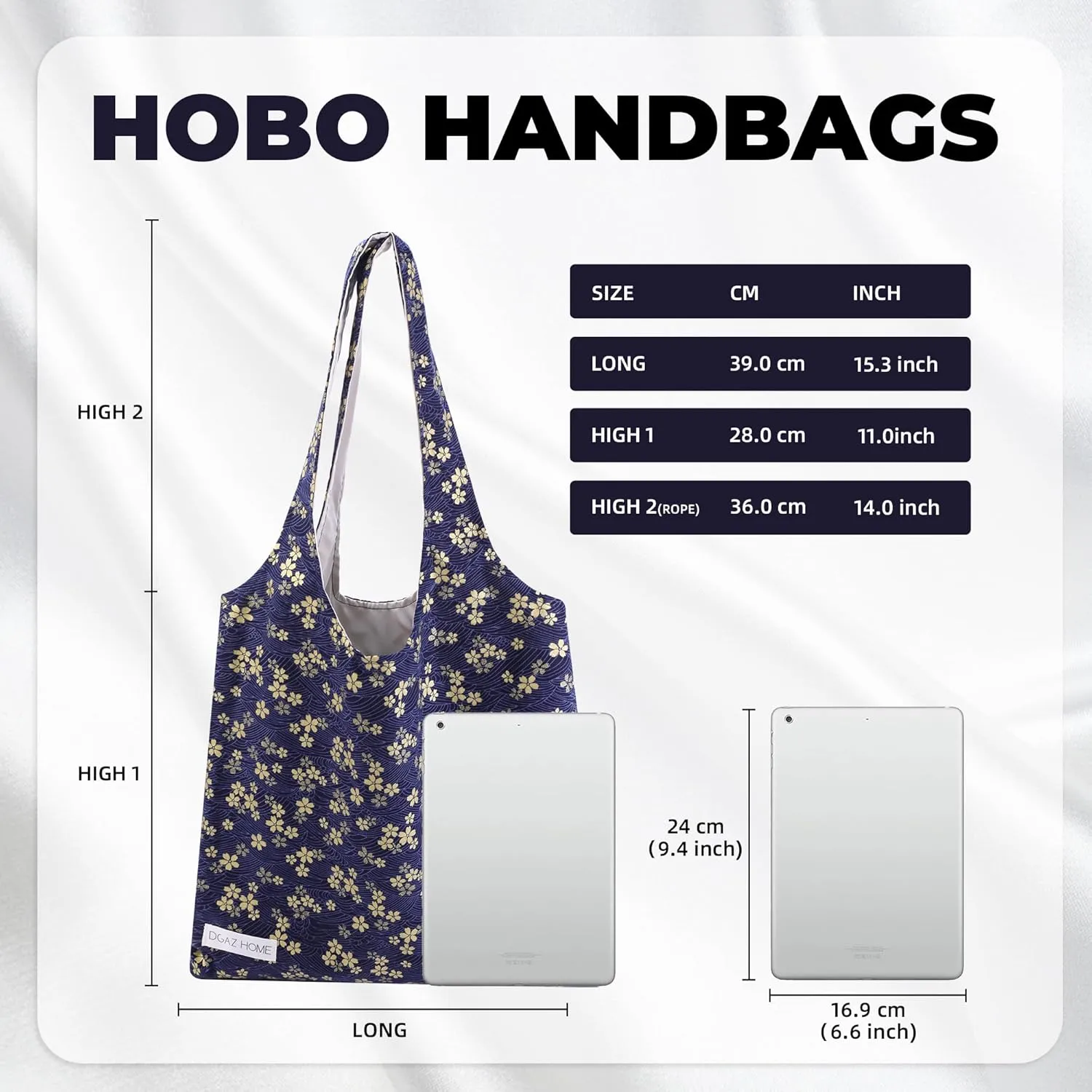 DGAZ Designer Shoulder Bags for Women, Luxury Tote Bag with Zipper, Large Shoulder Hobo Bags