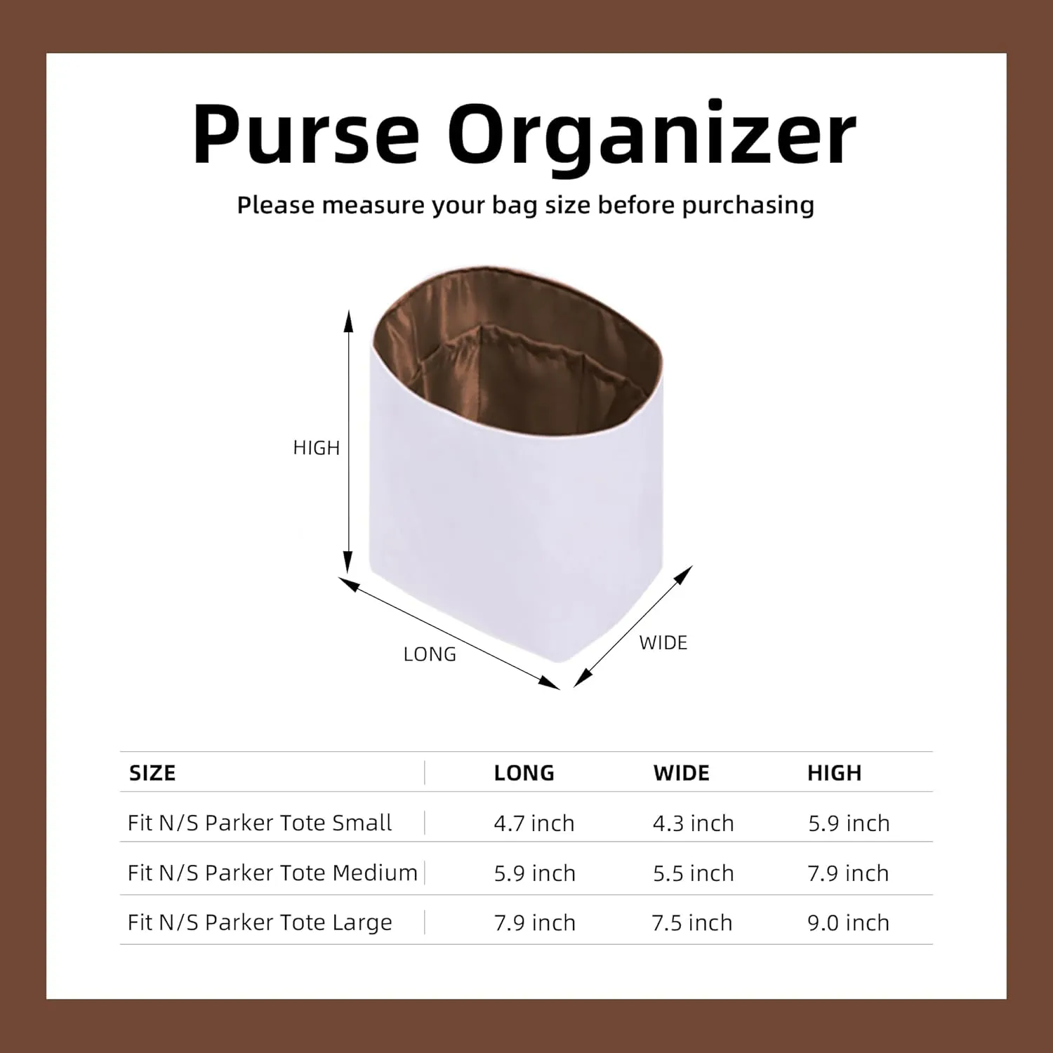 DGAZ Lightweight Purse Organizer Insert for The Row Tote Bag,silk and DupontPaper handbag inner for Luxury Bags(Gold,M)