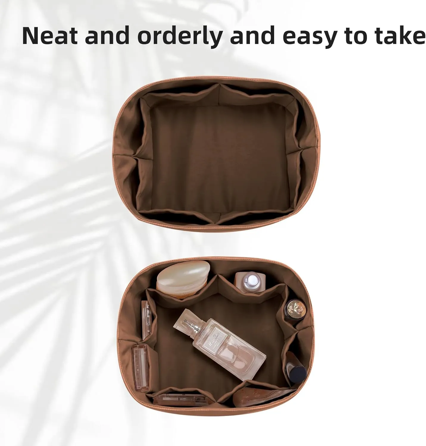 DGAZ Lightweight Purse Organizer Insert for The Row Tote Bag,silk and DupontPaper handbag inner for Luxury Bags(Gold,M)