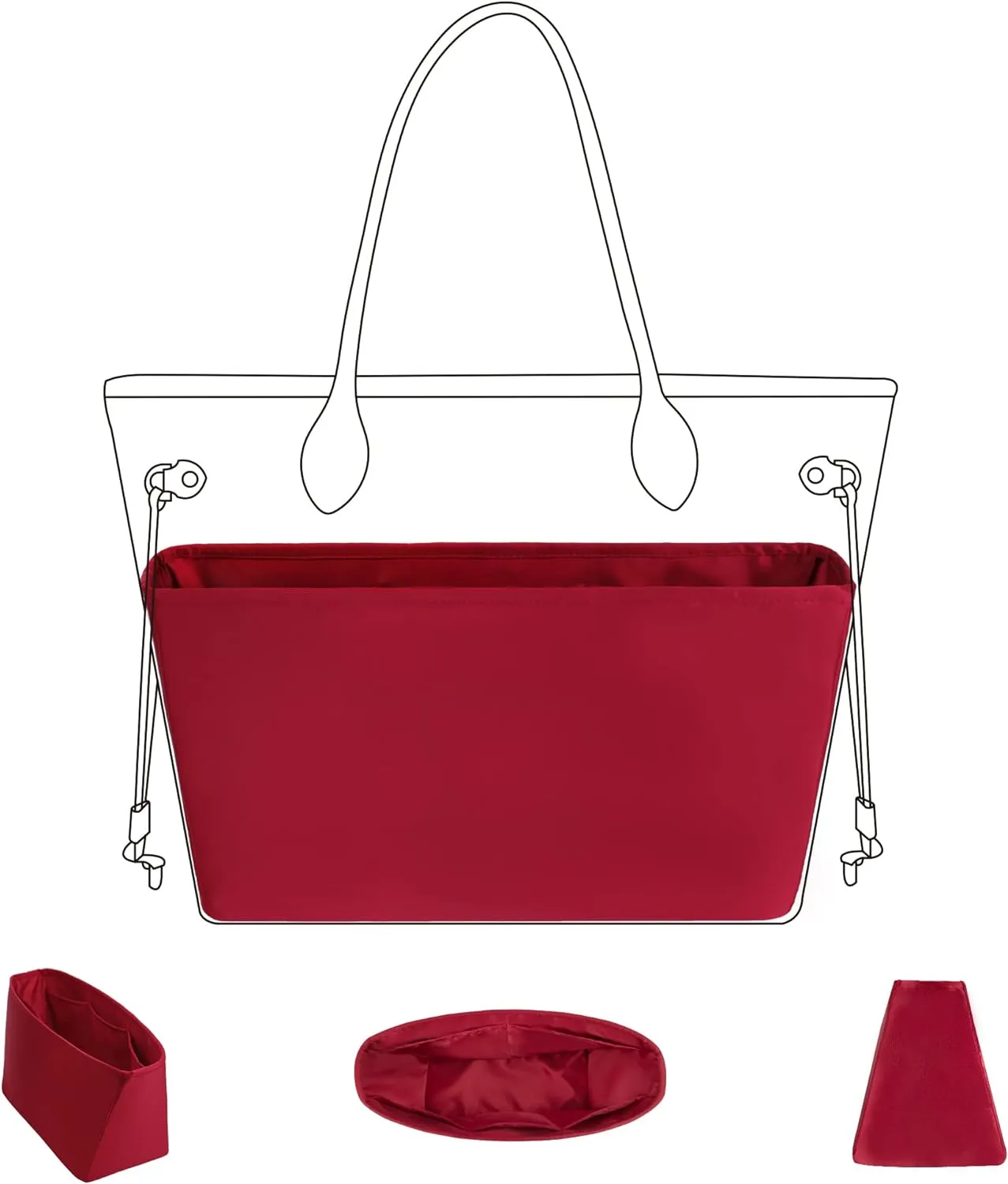 DGAZ Purse Organizer Insert Fits Neverfull-Bags，Silk Bag Organizer，Luxury Handbag & Tote Shaper（GM）