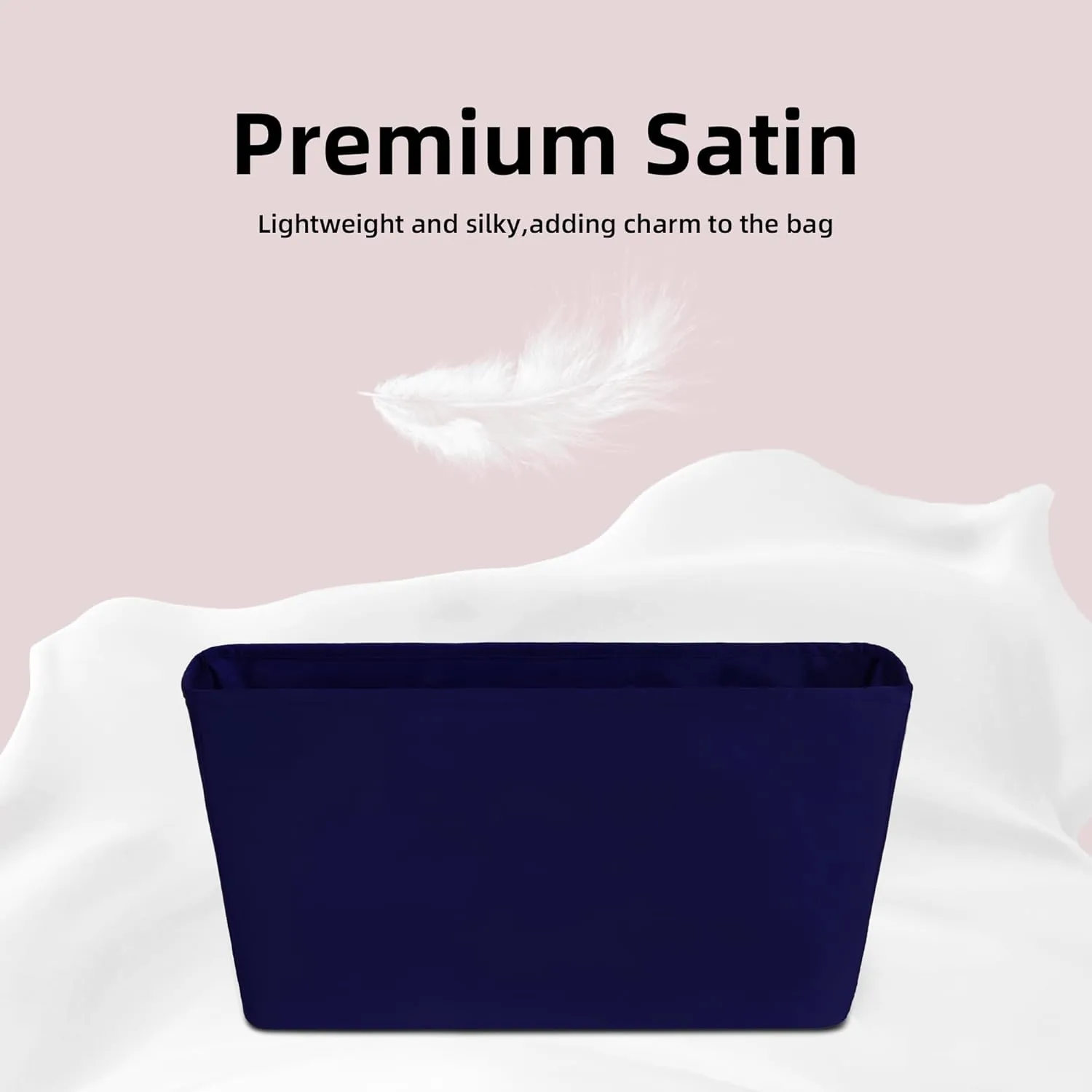 DGAZ Purse Organizer Insert Fits Neverfullbag BB/PM/MM/GM，Silk Bag Organizer，Luxury Handbag & Tote Shaper(Blue nuit,BB)