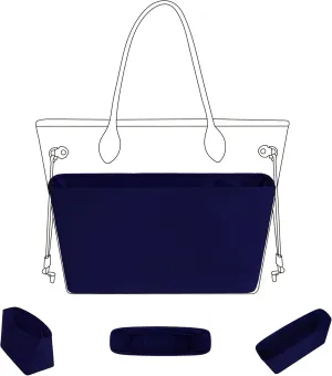 DGAZ Purse Organizer Insert Fits Neverfullbag BB/PM/MM/GM，Silk Bag Organizer，Luxury Handbag & Tote Shaper(Blue nuit,BB)