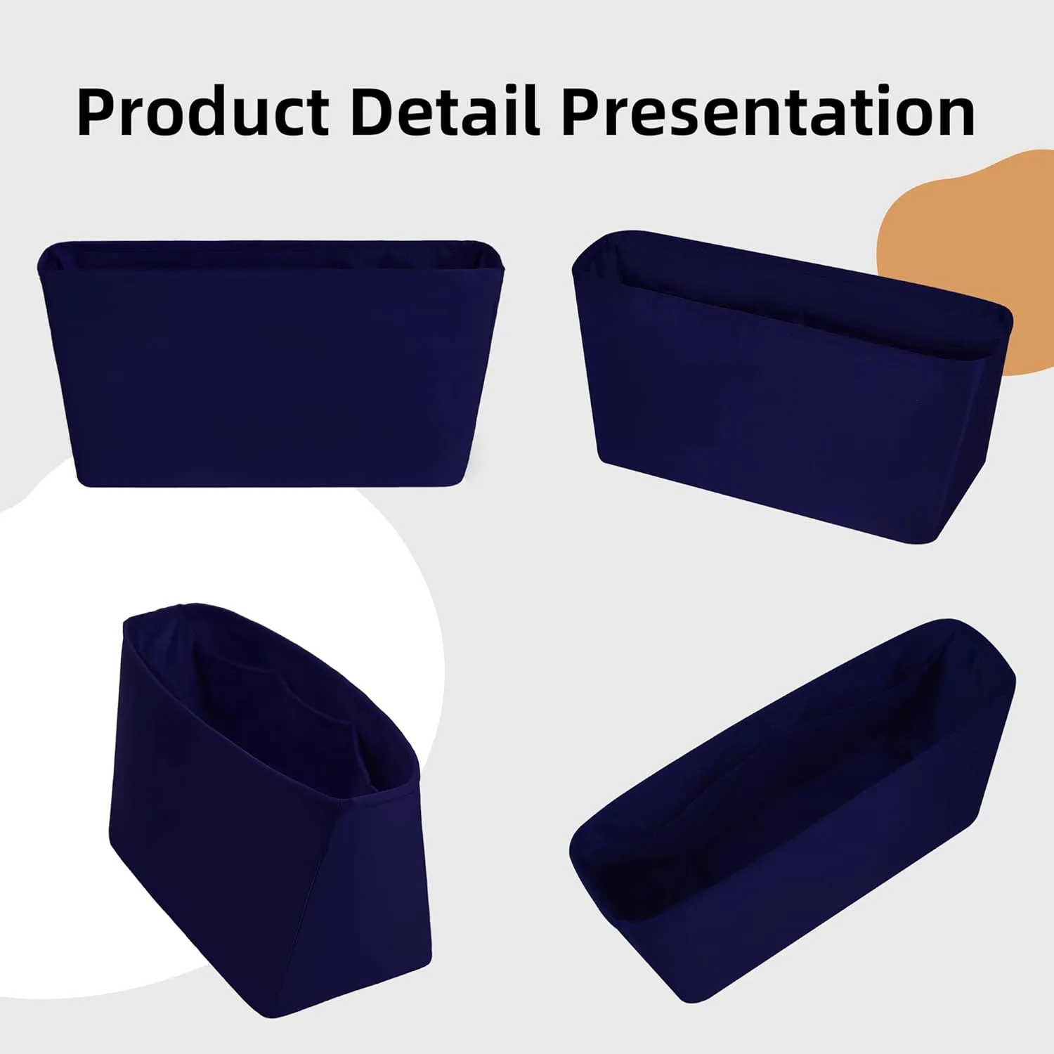 DGAZ Purse Organizer Insert Fits Neverfullbag BB/PM/MM/GM，Silk Bag Organizer，Luxury Handbag & Tote Shaper(Blue nuit,BB)