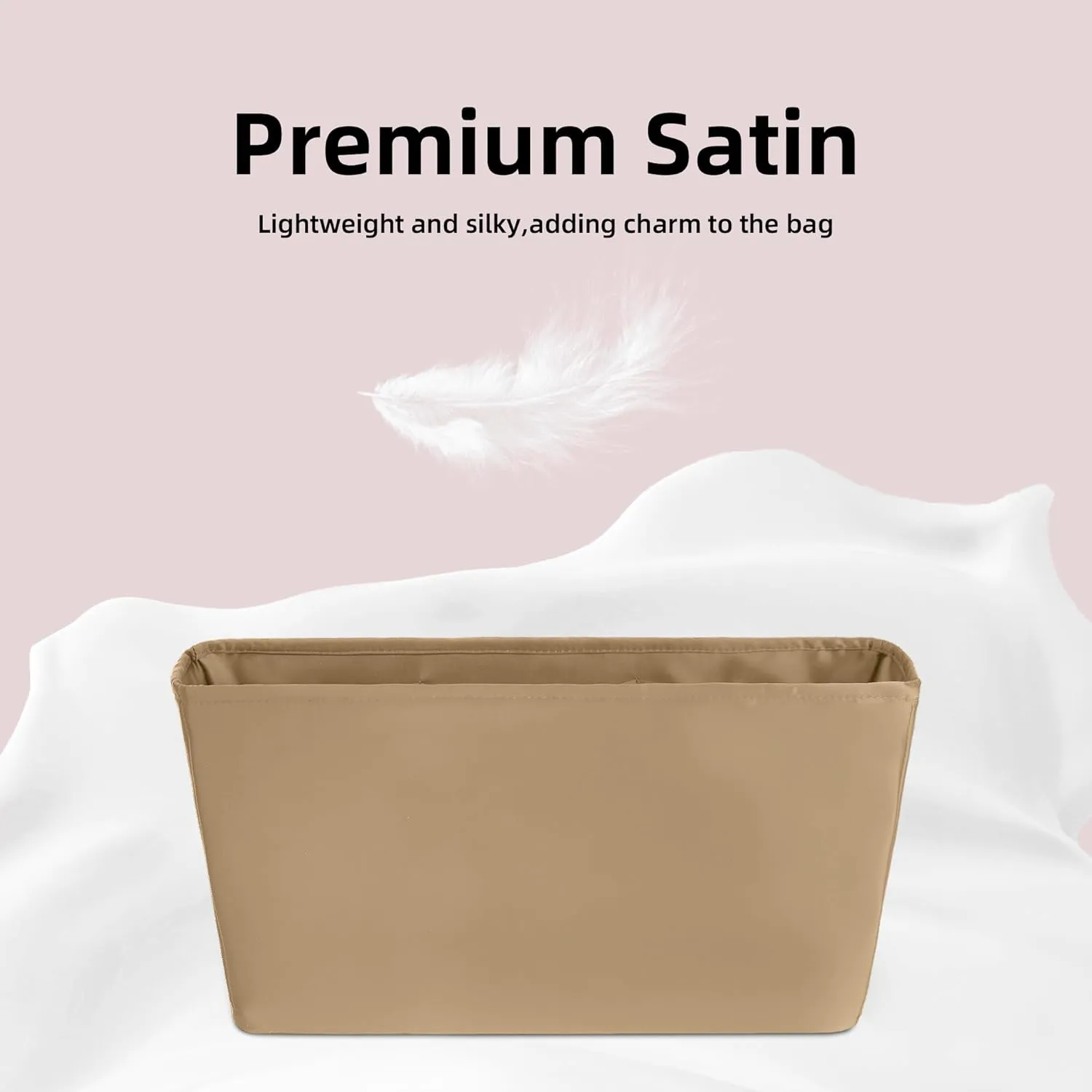 DGAZ Purse Organizer Insert Fits Neverfullbag Mini/PM/MM/GM，Silk Bag Organizer，Luxury Handbag & Tote Shaper(Chai,BB)