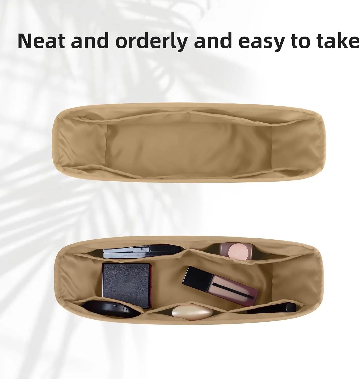 DGAZ Purse Organizer Insert Fits Neverfullbag Mini/PM/MM/GM，Silk Bag Organizer，Luxury Handbag & Tote Shaper(Chai,BB)