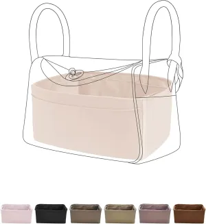 DGAZ Purse Organizer Insert, Silky Handbag & Tote Organizer, Bag in Bag, Fits Lindy 19/26/30/34 Bags（Craie，LD19）