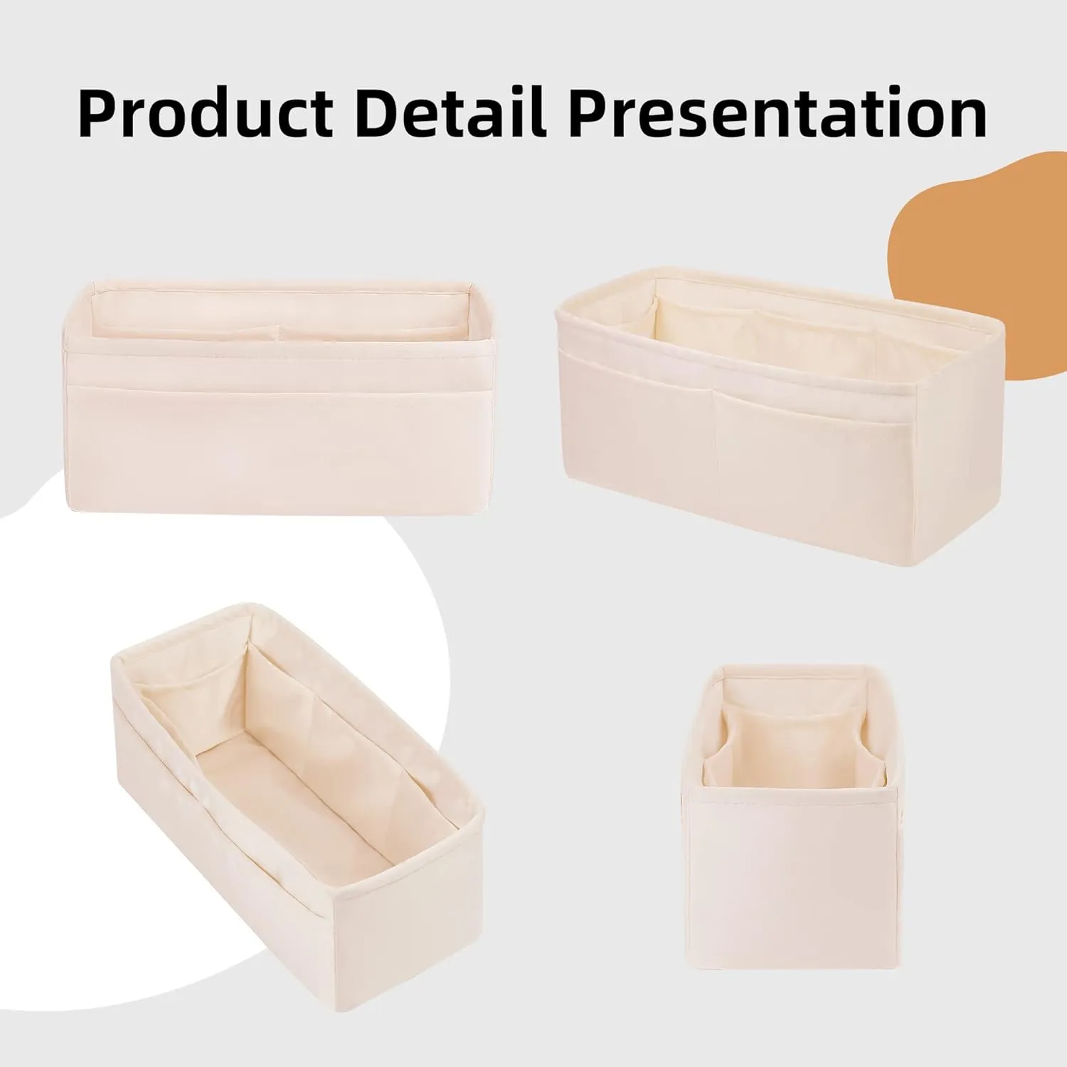 DGAZ Purse Organizer Insert, Silky Handbag & Tote Organizer, Bag in Bag, Fits Lindy 19/26/30/34 Bags（Craie，LD19）