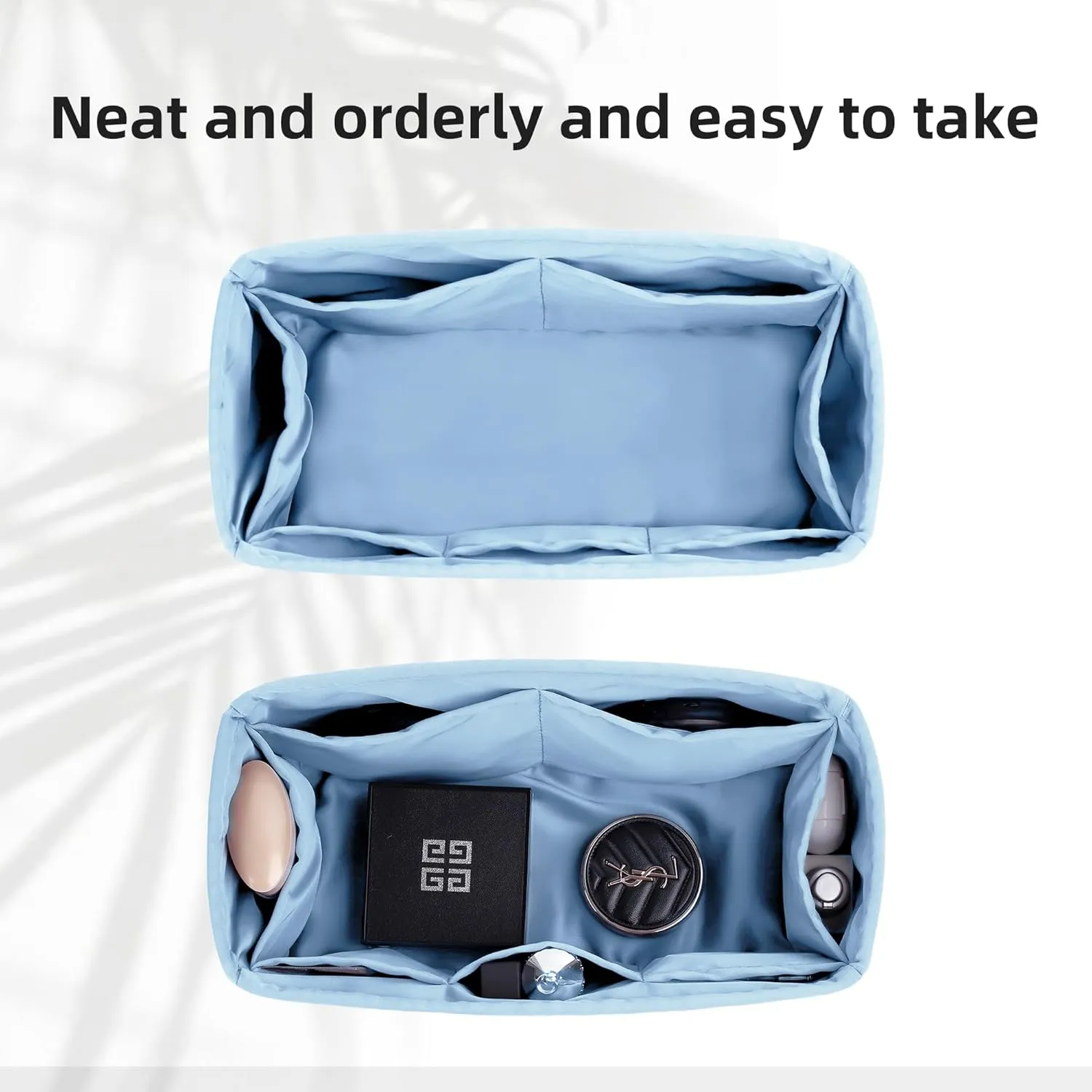 DGAZ Purse Organizer Silky Smooth Fits Birkin 20/25/30/35/40/45/50 Bags,Silk,Luxury Handbag Tote in Bag Shapers, Women(Azure,BK20)
