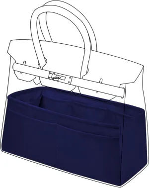 DGAZ Purse Organizer Silky Smooth Fits Birkin 20/25/30/35/40/45/50 Bags,Silk,Luxury Handbag Tote in Bag Shapers, Women(Blue nuit,BK20)