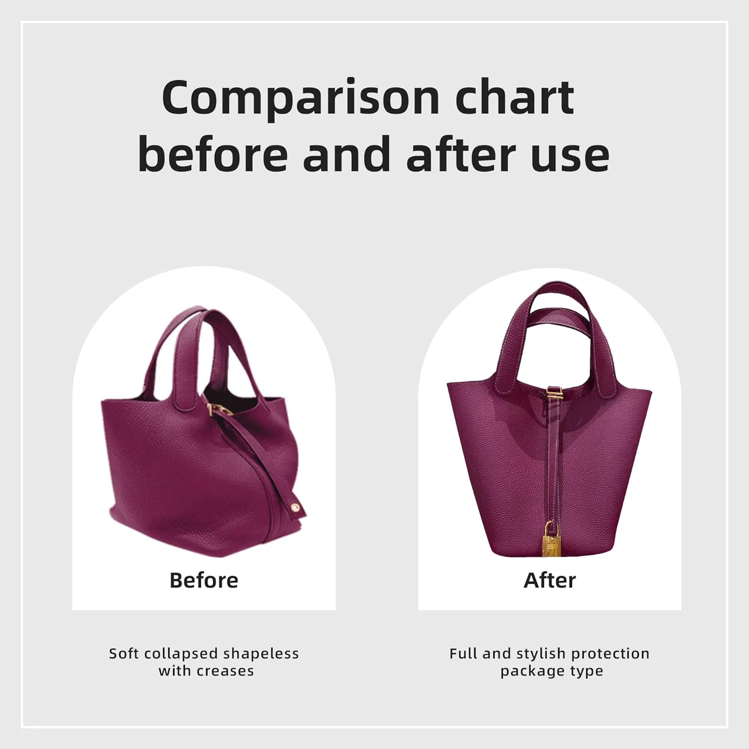 DGAZ Purse Organizer Silky Smooth Fits picotin 18/22 Bags,Silk,Luxury Handbag Tote in Bag Shapers (Anemone, PC22)