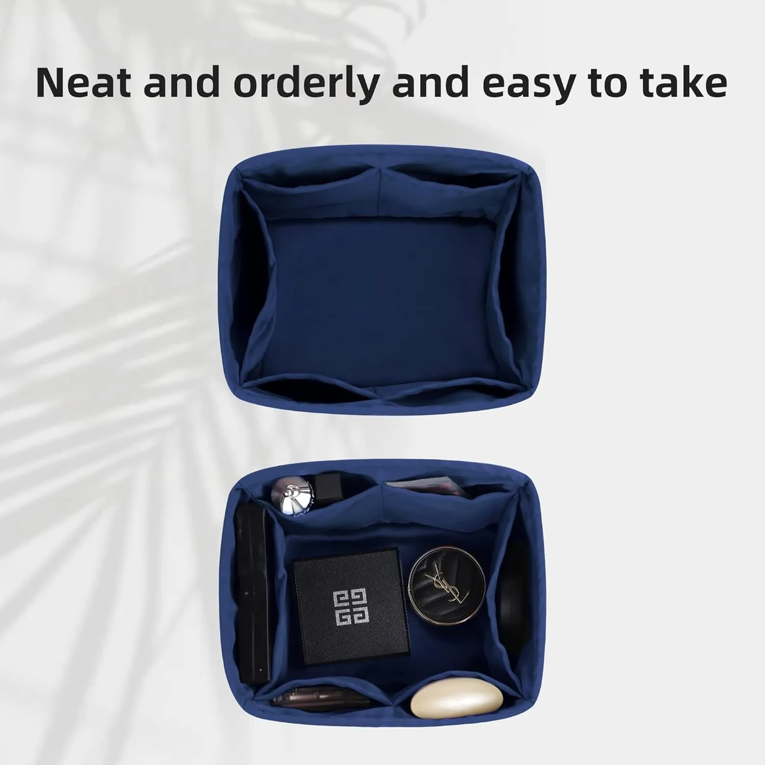 DGAZ Purse Organizer Silky Smooth Fits picotin 18/22 Bags,Silk,Luxury Handbag Tote in Bag Shapers (Blue Nuit, PC18)