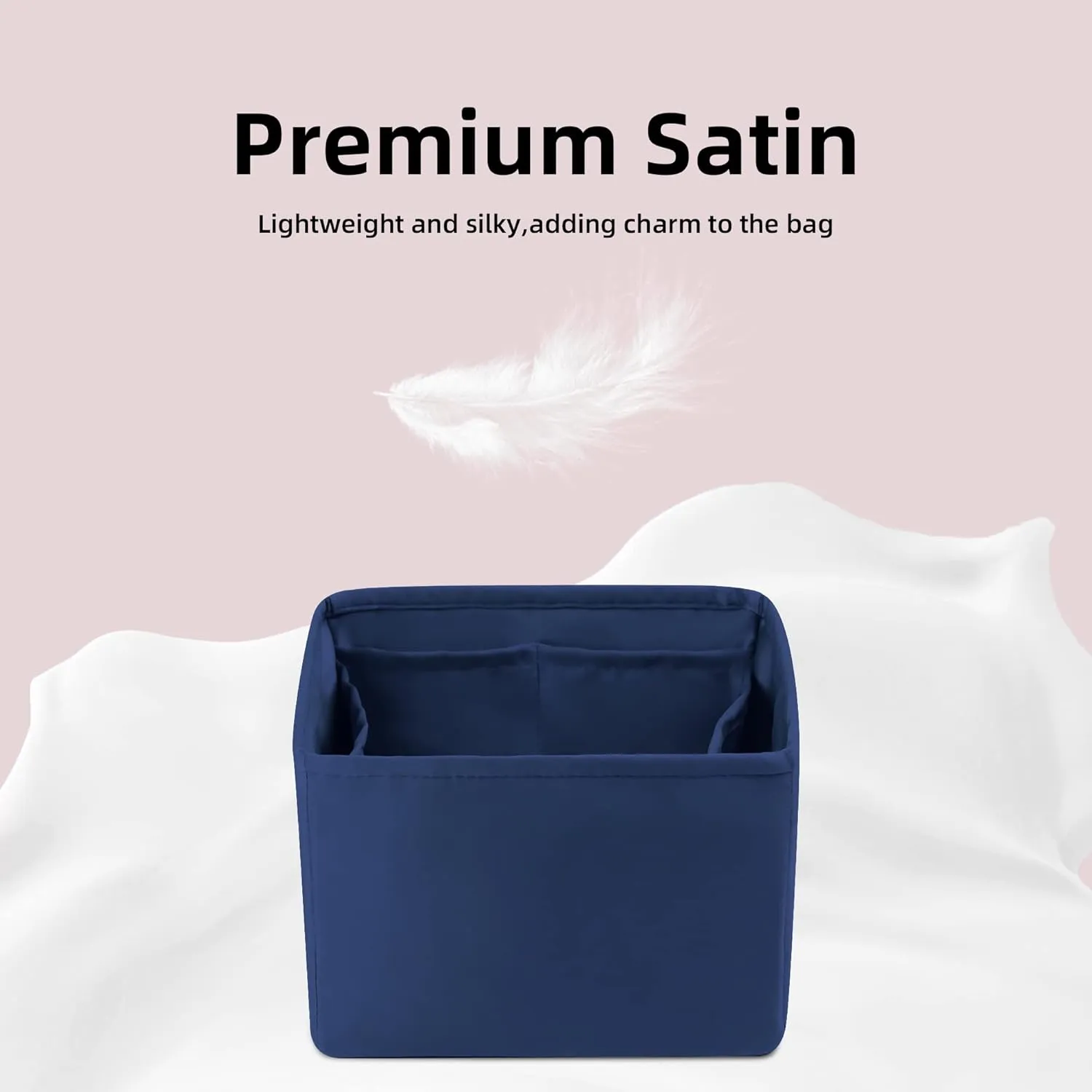 DGAZ Purse Organizer Silky Smooth Fits picotin 18/22 Bags,Silk,Luxury Handbag Tote in Bag Shapers (Blue Nuit, PC18)