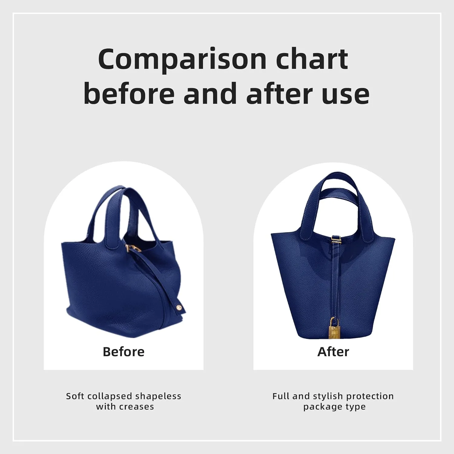 DGAZ Purse Organizer Silky Smooth Fits picotin 18/22 Bags,Silk,Luxury Handbag Tote in Bag Shapers (Blue Nuit, PC18)