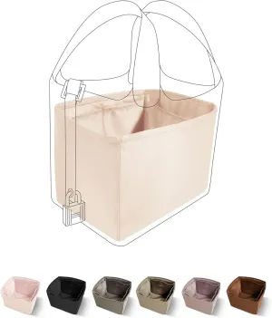 DGAZ Purse Organizer Silky Smooth,Silk,Luxury Handbag Tote in Bag Shapers, Women- Fits picotin18/22Bags (Craie, PC18)