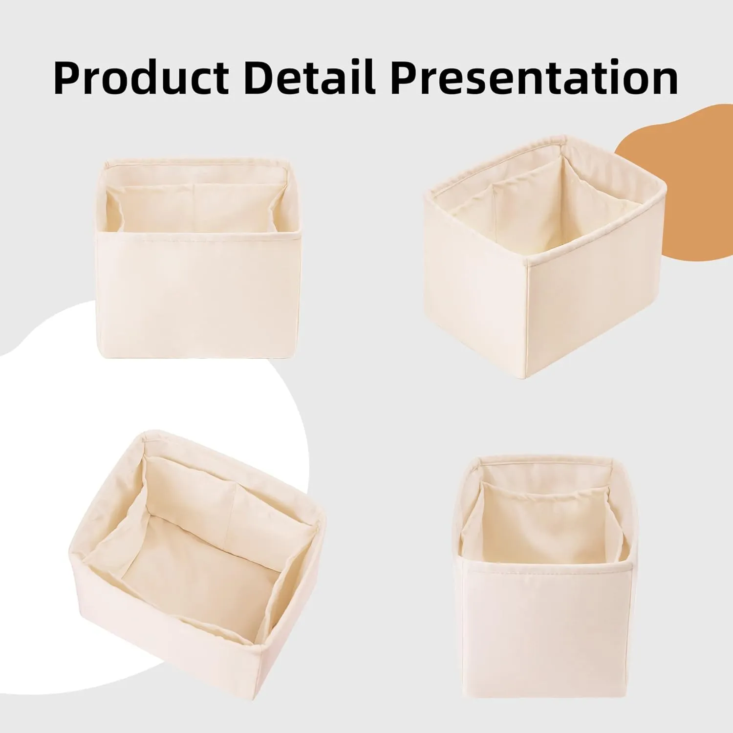 DGAZ Purse Organizer Silky Smooth,Silk,Luxury Handbag Tote in Bag Shapers, Women- Fits picotin18/22Bags (Craie, PC18)