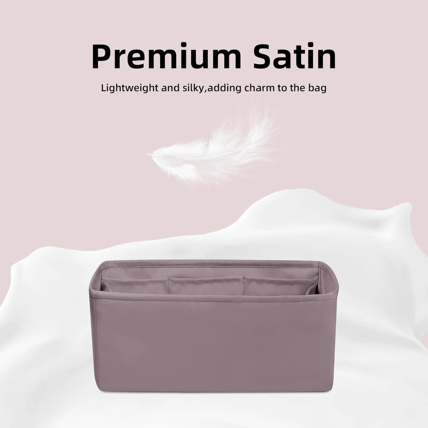 DGAZ Silk Purse Organizer Insert Fits Bolide 1923mini/25/27/31/35,Silky Smooth Bag Organizer，Luxury Handbag & Tote Shaper(Konjac Purple,1923 Bolide mini)