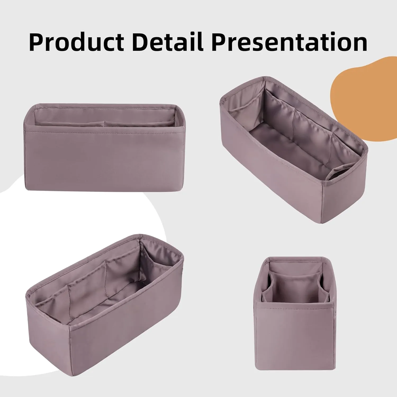 DGAZ Silk Purse Organizer Insert Fits Bolide 1923mini/25/27/31/35,Silky Smooth Bag Organizer，Luxury Handbag & Tote Shaper(Konjac Purple,1923 Bolide mini)