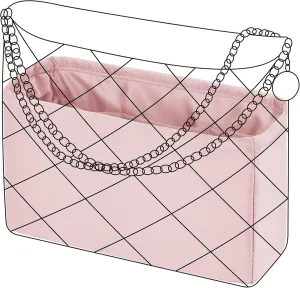 DGAZ Silk Purse Organizer Insert Fits Chanel 22 Mini/S/M/L bag，Silky Smooth Bag Organizer，Luxury Handbag & Tote Shaper(Pink,S)