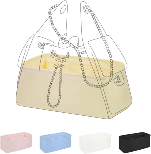 DGAZ Silk Purse Organizer Insert Fits Chanel 25C Hobo Bags，Silky Smooth Bag Organizer，Luxury Handbag & Tote Shaper(Jaune poussin,Medium)
