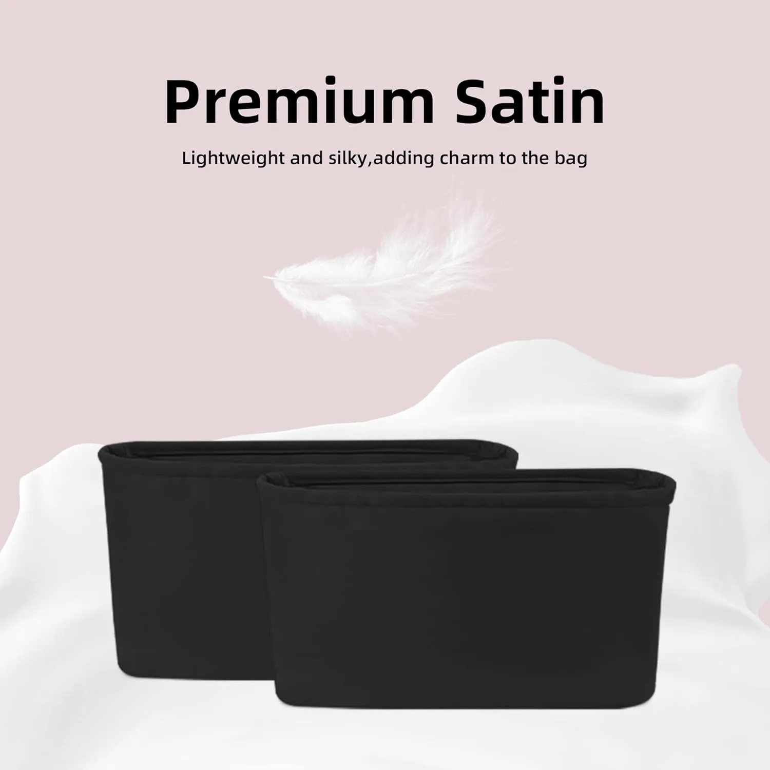 DGAZ Silk Purse Organizer Insert Fits Constance 19/New19/24/New24 bag，Silky Smooth Bag Organizer，Luxury Handbag & Tote Shaper（Black，newC19）