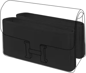 DGAZ Silk Purse Organizer Insert Fits Constance 19/New19/24/New24 bag，Silky Smooth Bag Organizer，Luxury Handbag & Tote Shaper（Black，newC19）