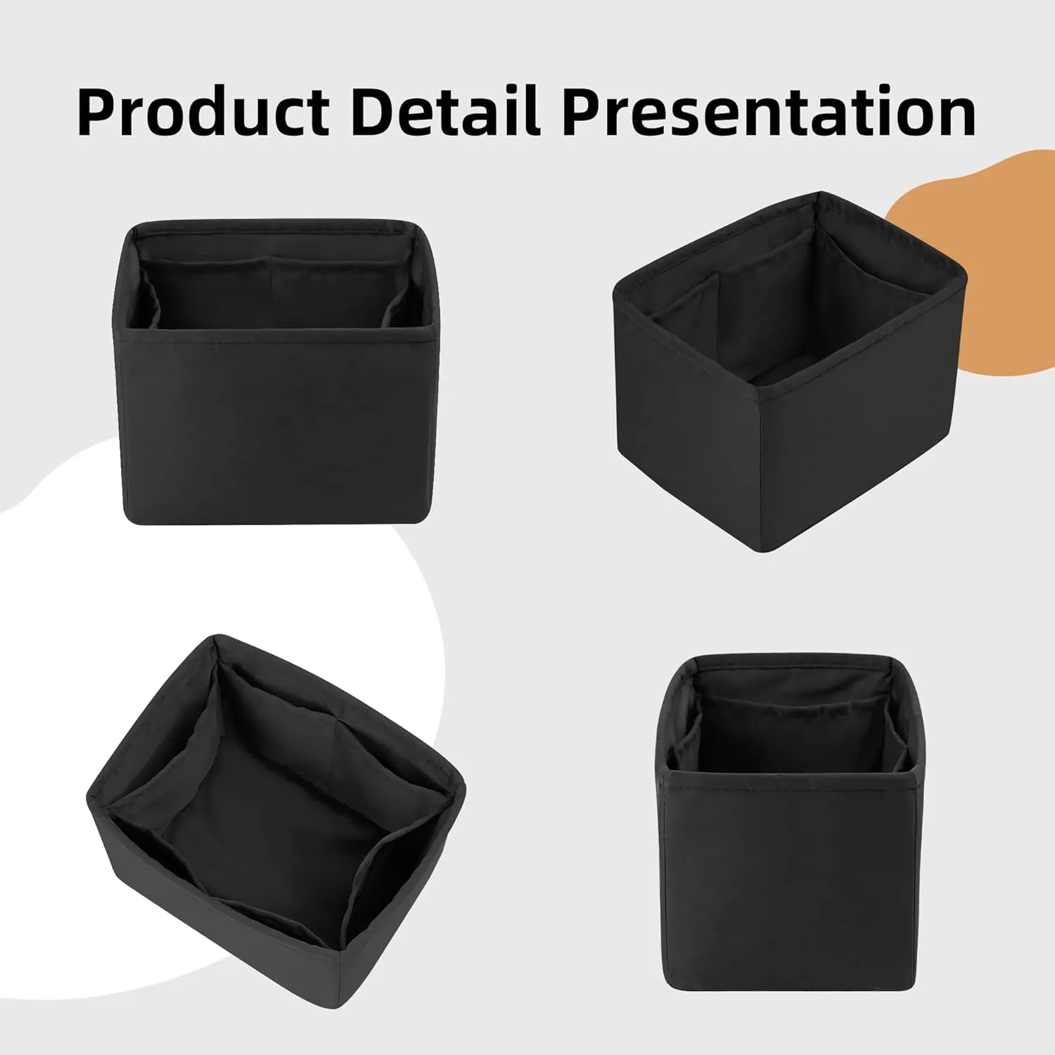 DGAZ Silk Purse Organizer Insert Fits Dior Toujours Vertical Tote Bags，Silky Smooth Bag Organizer，Luxury Handbag & Tote Shaper(Black,Small)