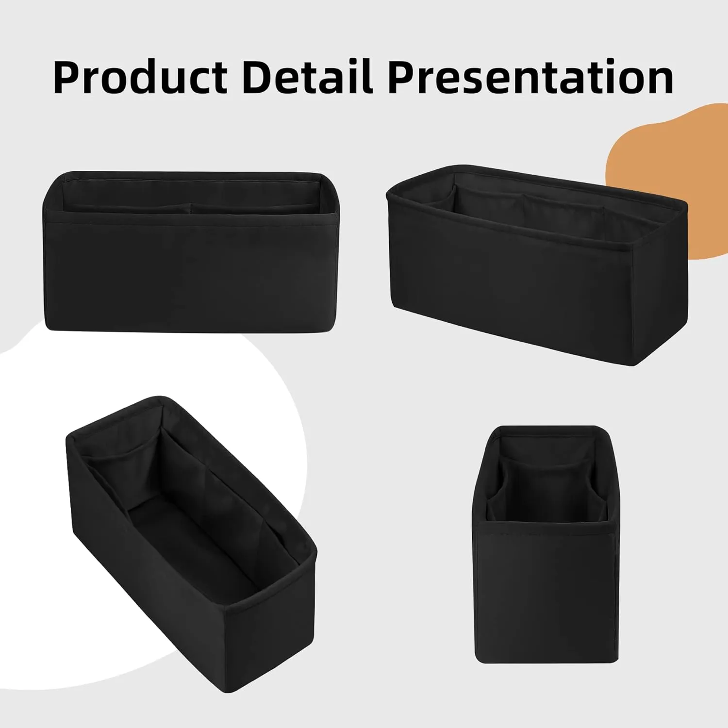 DGAZ Silk Purse Organizer Insert Fits Halzan mini20/25/31,Silky Smooth Bag Organizer，Luxury Handbag & Tote Shaper(Black，Halzan mini20)