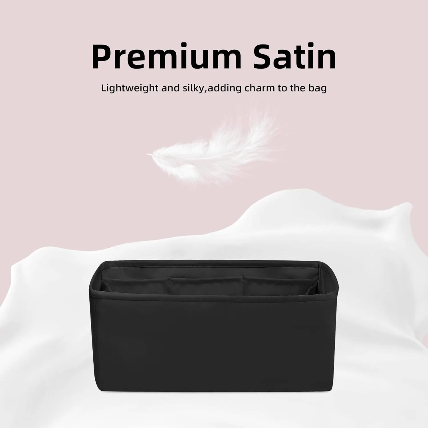 DGAZ Silk Purse Organizer Insert Fits Halzan mini20/25/31,Silky Smooth Bag Organizer，Luxury Handbag & Tote Shaper(Black，Halzan mini20)