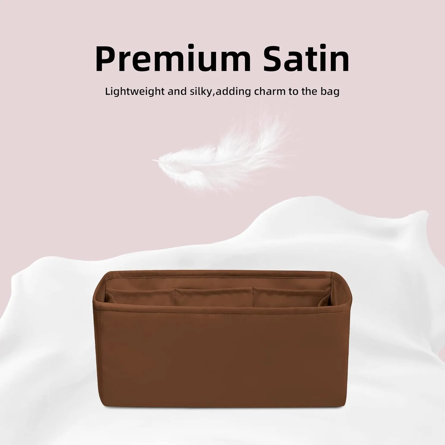 DGAZ Silk Purse Organizer Insert Fits Halzan mini20/25/31,Silky Smooth Bag Organizer，Luxury Handbag & Tote Shaper(Gold，Halzan mini20)