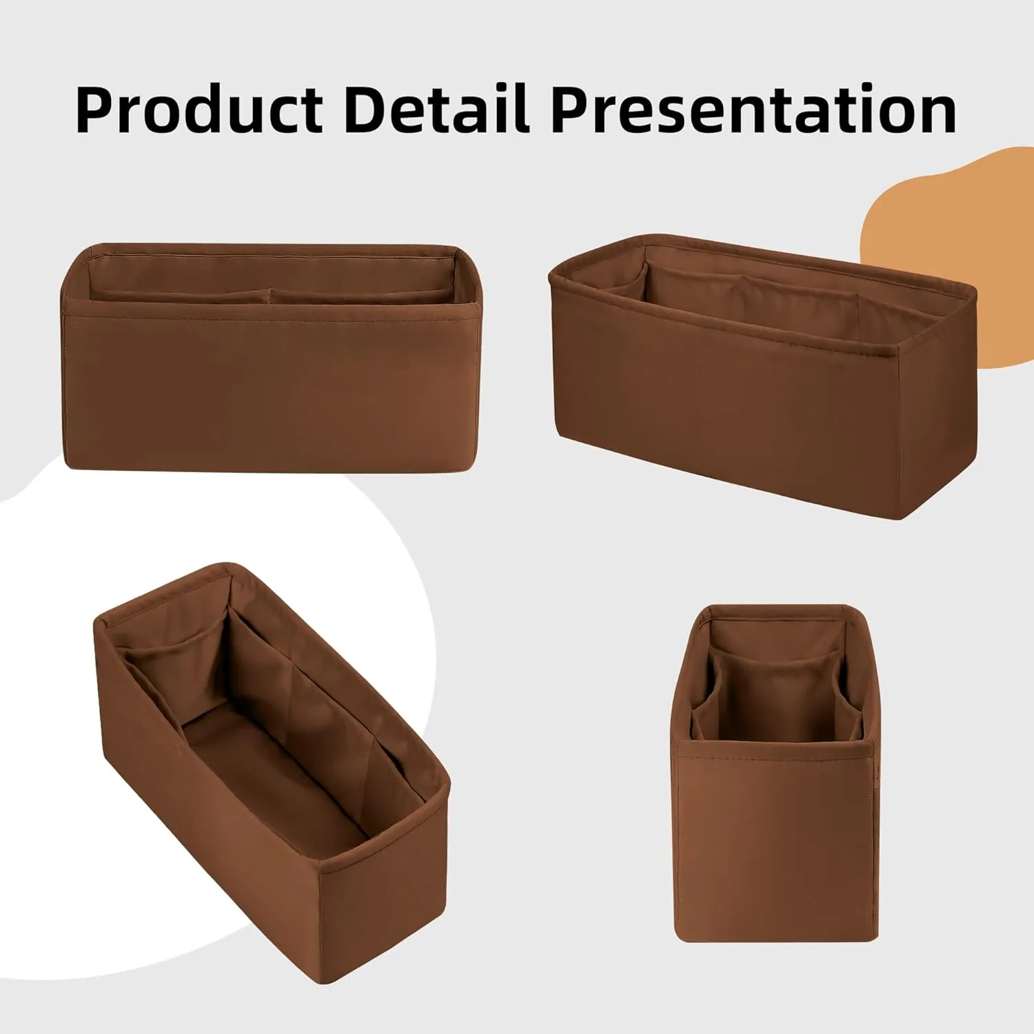 DGAZ Silk Purse Organizer Insert Fits Halzan mini20/25/31,Silky Smooth Bag Organizer，Luxury Handbag & Tote Shaper(Gold，Halzan mini20)