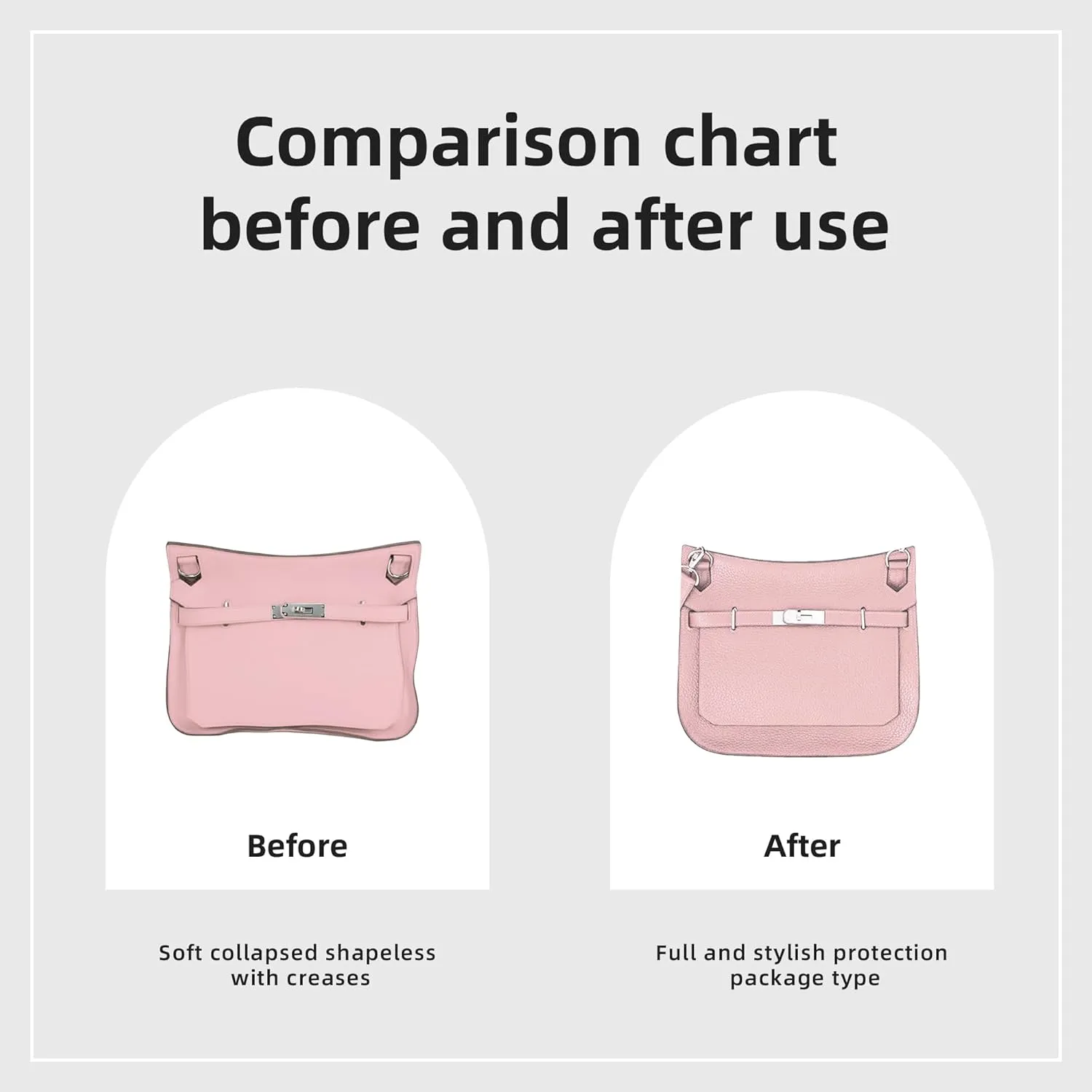 DGAZ Silk Purse Organizer Insert Fits Hermes Jypsiere Bags, Silky Smooth Bag Organizer，Luxury Handbag & Tote Shaper(Mauve Pale,Jypsiere 28)