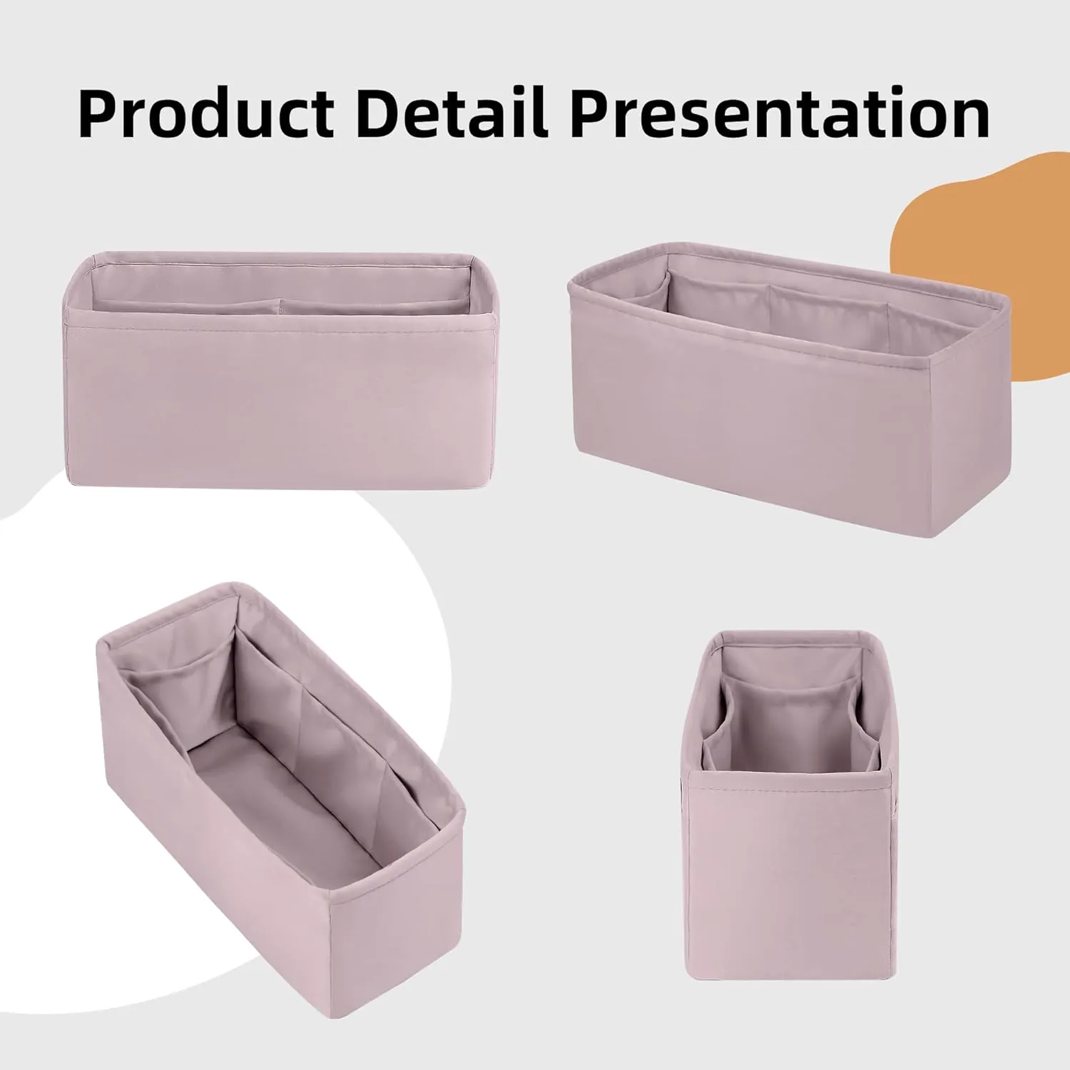 DGAZ Silk Purse Organizer Insert Fits Hermes Jypsiere Bags, Silky Smooth Bag Organizer，Luxury Handbag & Tote Shaper(Mauve Pale,Jypsiere 28)