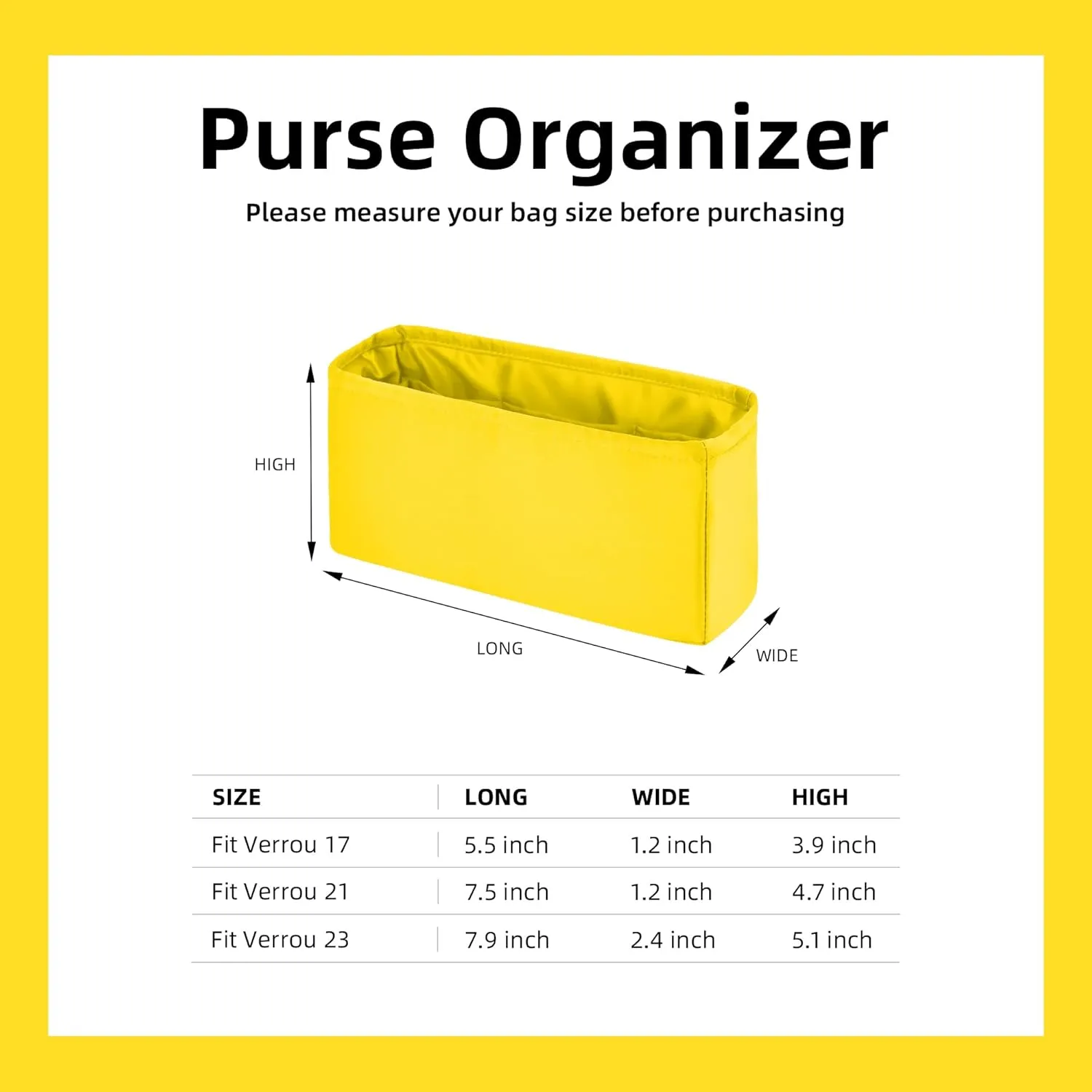 DGAZ Silk Purse Organizer Insert Fits Hermes Verrou Bags, Silky Smooth Bag Organizer，Luxury Handbag & Tote Shaper(Lime,Verrou 17)