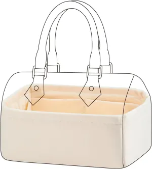DGAZ Silk Purse Organizer Insert Fits LV Speedy 16/20/25/30/35/45 bags，Silky Smooth Bag Organizer，Luxury Handbag & Tote Shaper（Craie，New nano 16）