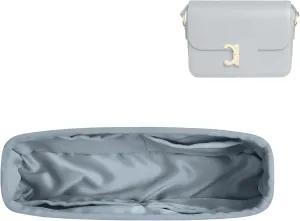 DGAZ Silk Purse Organizer Insert For Celine Triomphe Nano/Teen/Medium Bags,Silky Smooth Bag Organizer，Luxury Handbag & Tote Shaper(Blue Brume,Triomphe Teen)