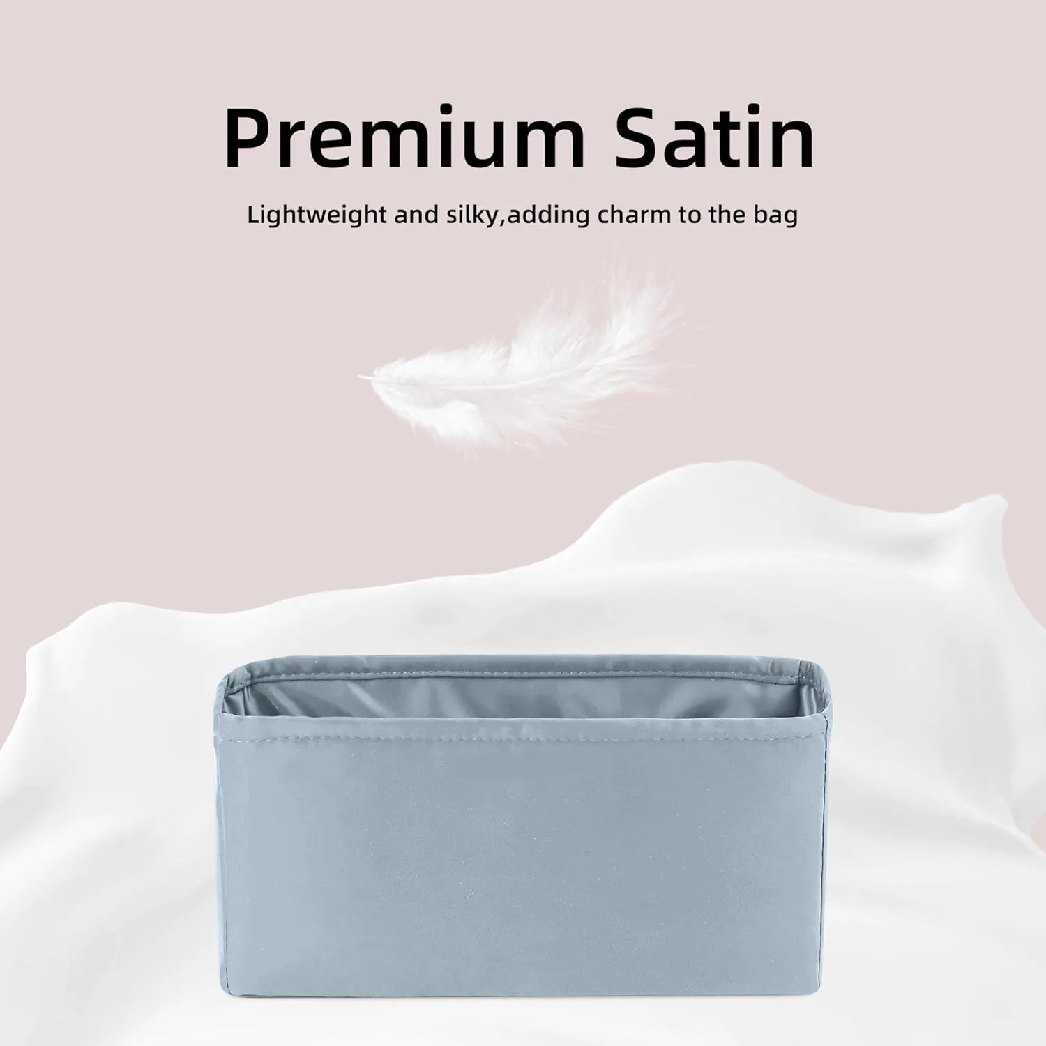 DGAZ Silk Purse Organizer Insert For Celine Triomphe Nano/Teen/Medium Bags,Silky Smooth Bag Organizer，Luxury Handbag & Tote Shaper(Blue Brume,Triomphe Teen)