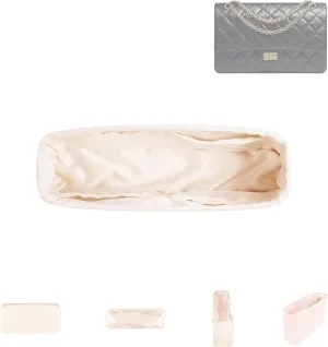 DGAZ Silk Purse Organizer Insert For Chanel 2.55 Bags,Silky Smooth Bag Organizer，Luxury Handbag & Tote Shaper(Craie,2.55bag 24)
