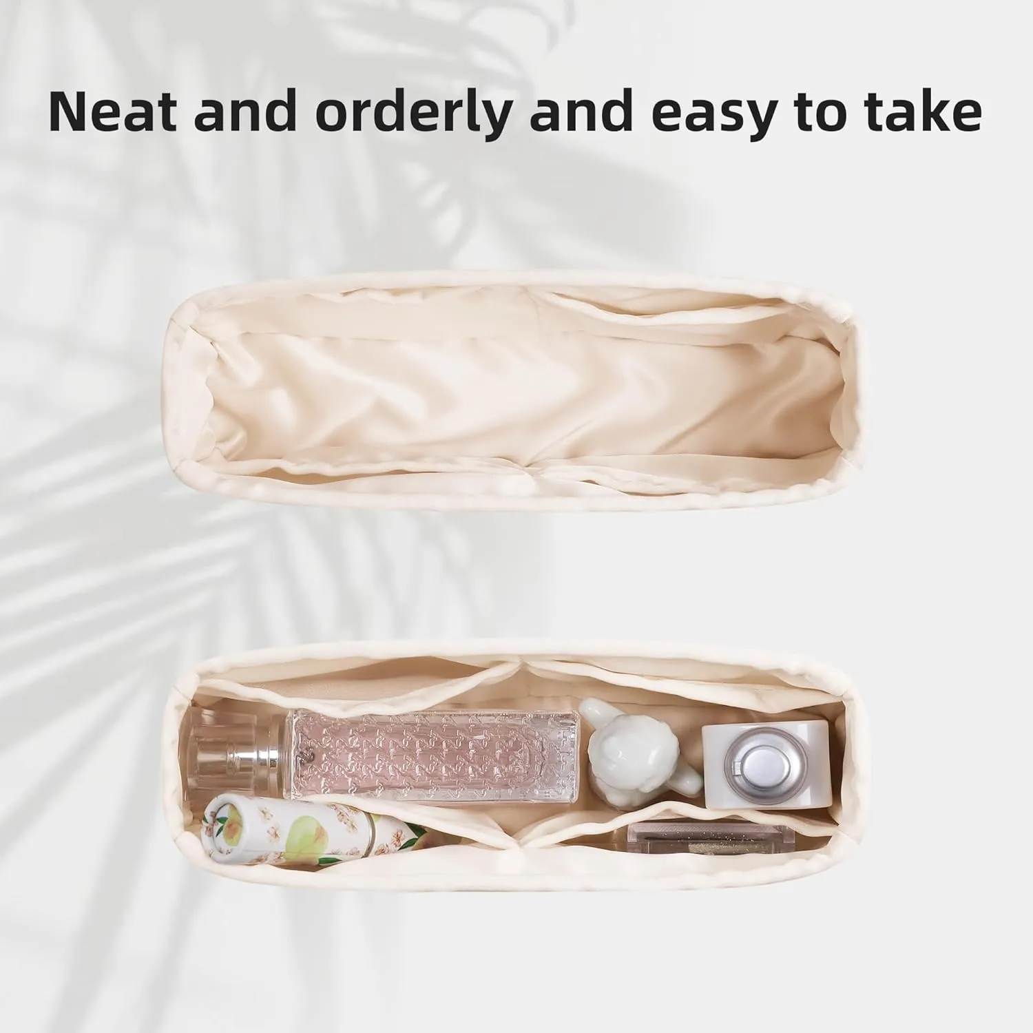 DGAZ Silk Purse Organizer Insert For Chanel 2.55 Bags,Silky Smooth Bag Organizer，Luxury Handbag & Tote Shaper(Craie,2.55bag 24)
