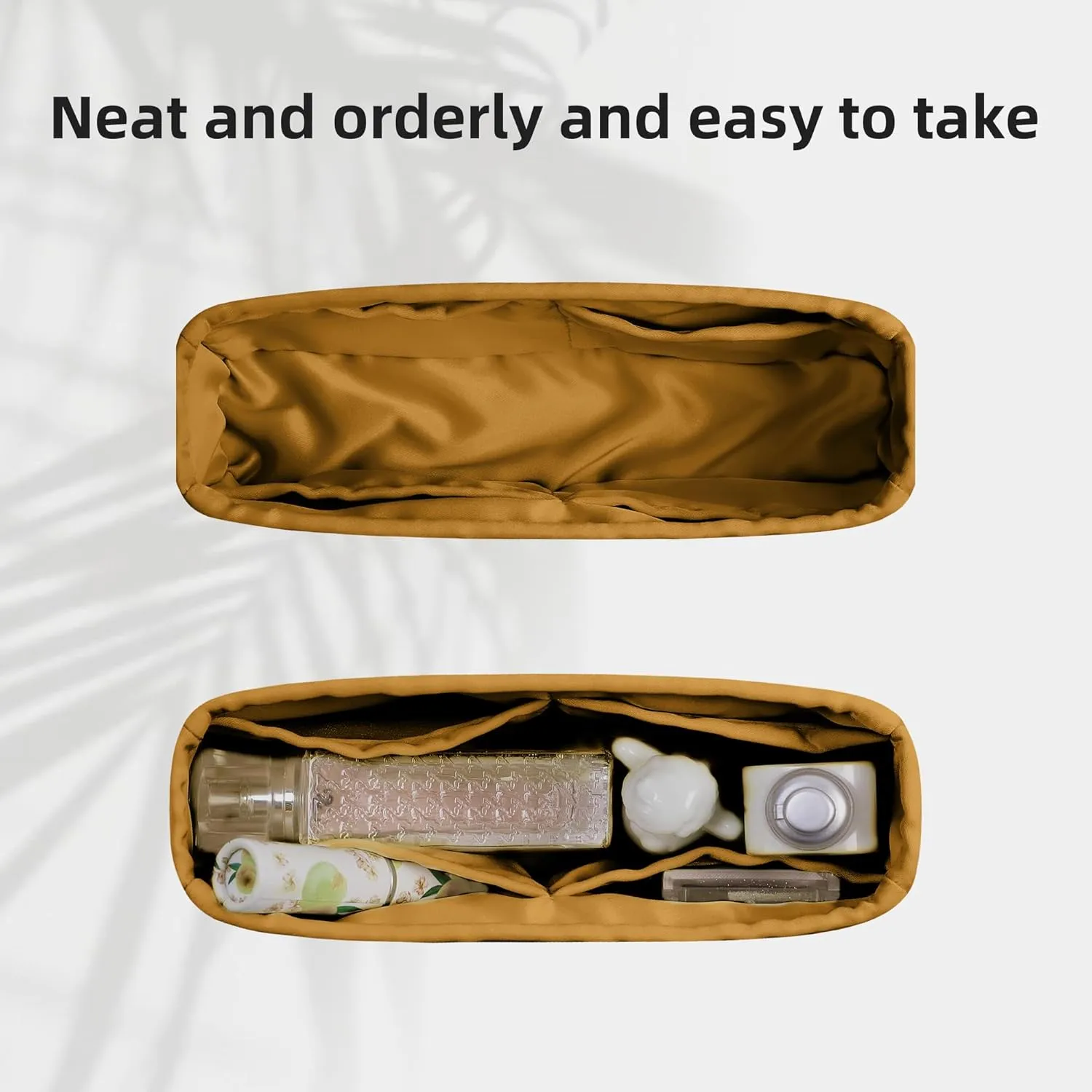 DGAZ Silk Purse Organizer Insert For Chanel 2.55 Bags,Silky Smooth Bag Organizer，Luxury Handbag & Tote Shaper(Jaune amber,2.55bag 24)