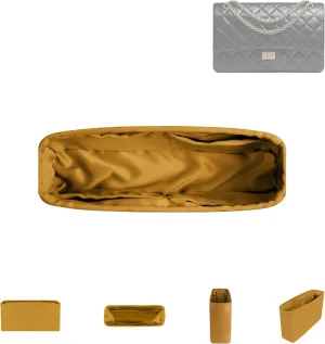 DGAZ Silk Purse Organizer Insert For Chanel 2.55 Bags,Silky Smooth Bag Organizer，Luxury Handbag & Tote Shaper(Jaune amber,2.55bag 24)