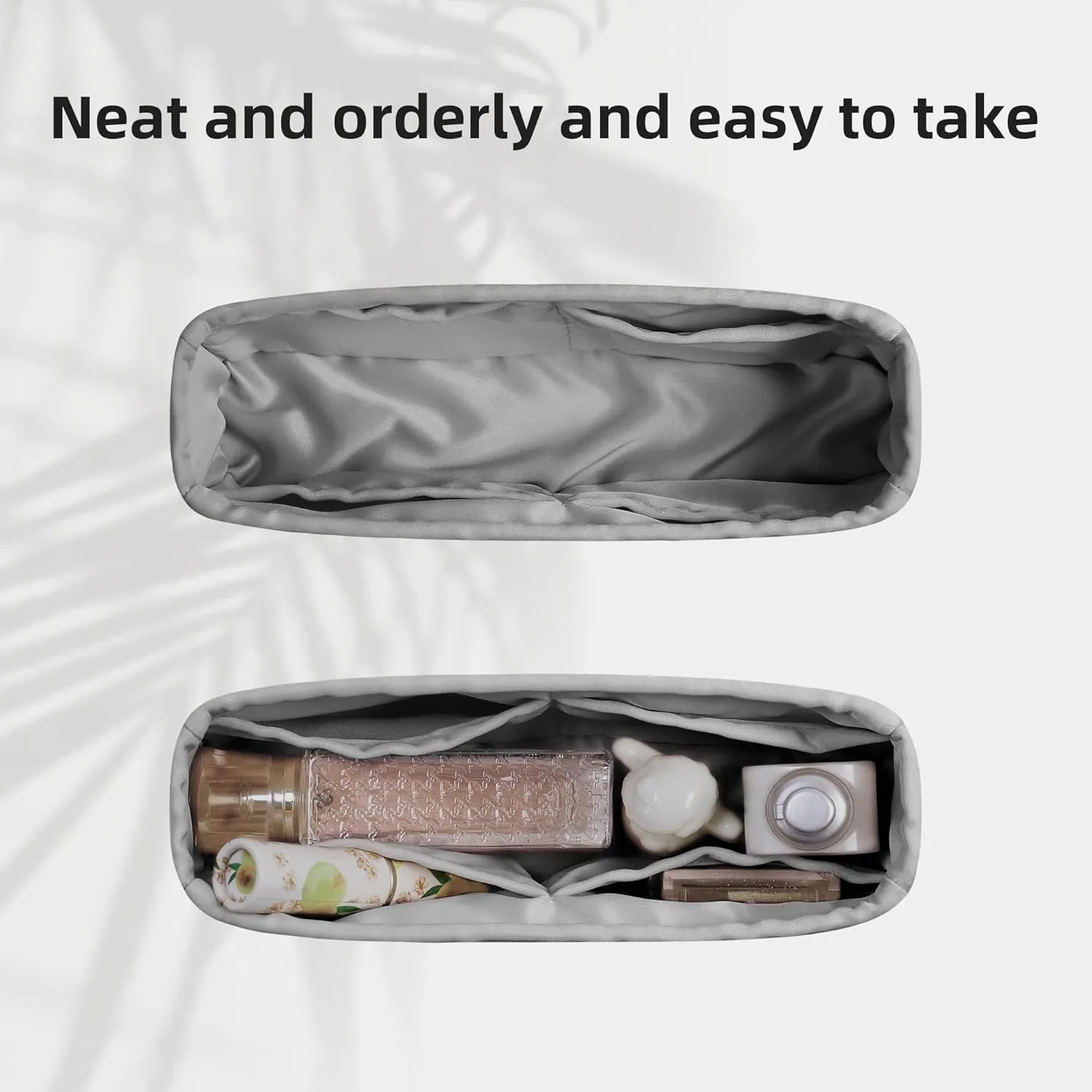 DGAZ Silk Purse Organizer Insert For Chanel 2.55 Bags,Silky Smooth Bag Organizer，Luxury Handbag & Tote Shaper(Pearl gray,2.55bag 24)