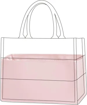 DGAZ Silk Purse Organizer Insert For Dior Book Tote mini/S/M/L，Silky Smooth Bag Organizer，Luxury Handbag & Tote Shaper（Pink，BT-S）