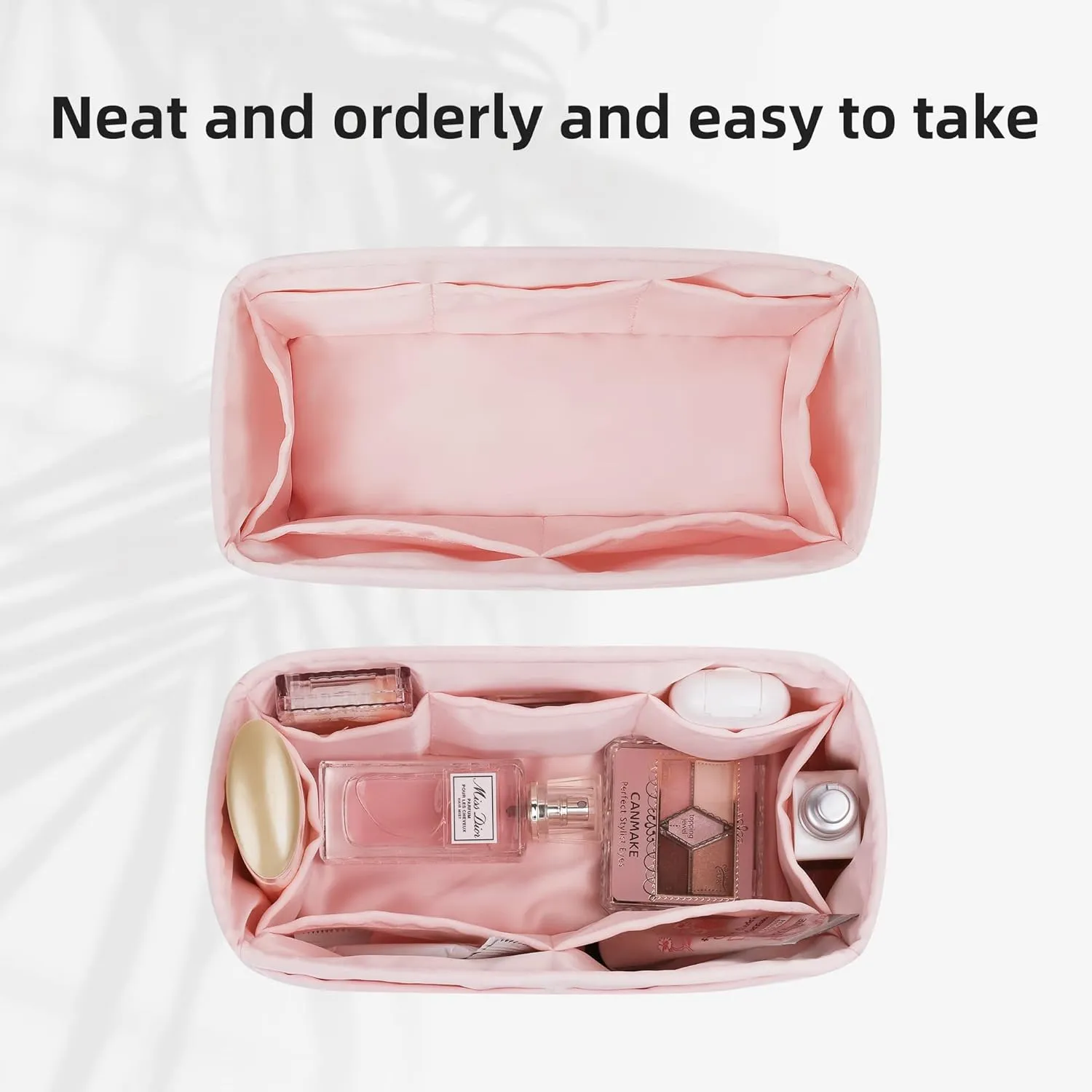 DGAZ Silk Purse Organizer Insert For Dior Book Tote mini/S/M/L，Silky Smooth Bag Organizer，Luxury Handbag & Tote Shaper（Pink，BT-S）